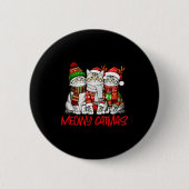 Funny Meowy Catmas Christmas Cats Ugly Sweater Gra Button (Vorderseite)