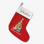 Funny Meowy Catmas Katzen Weihnachtsbaum Kleiner Weihnachtsstrumpf (Vorderansicht (hängend))