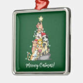 Funny Meowy Catmas Katzen Weihnachtsbaum Ornament Aus Metall (Links)