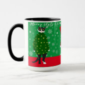 Funny Meowy Cats in Ugly Christmas Sweaters Tasse (Links)
