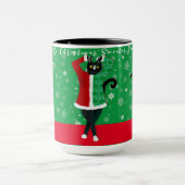 Funny Meowy Cats in Ugly Christmas Sweaters Tasse (Zentrum)