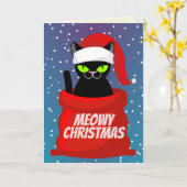 Funny Meowy Christmas Card Karte (Gelbe Blume)