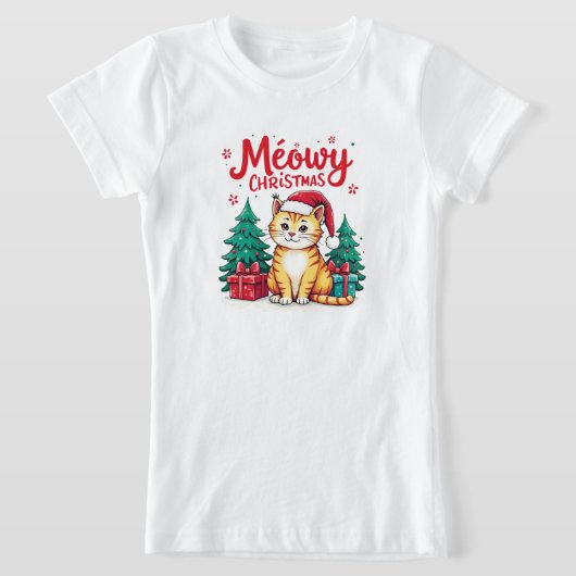 Funny Meowy Christmas Cat T-shirt (Ablage )