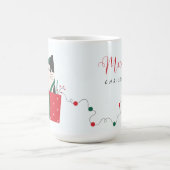 Funny Meowy Christmas Cat Wraparound Kaffeetasse (Mittel)