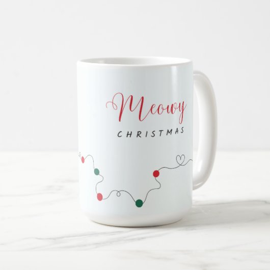 Funny Meowy Christmas Cat Wraparound Kaffeetasse (VorderseiteRechts)