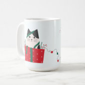 Funny Meowy Christmas Cat Wraparound Kaffeetasse (Vorderseite Links)