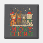 Funny Meowy Christmas Kittens Art Magnet (Vorne)