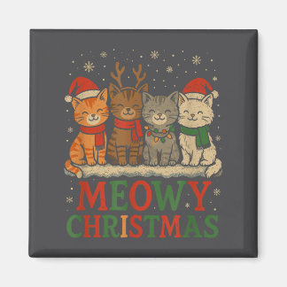 Funny Meowy Christmas Kittens Art  Magnet