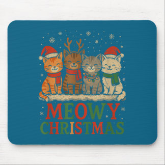 Funny Meowy Christmas Kittens Art  Mousepad