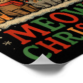 Funny Meowy Christmas Kittens Art Poster (Ecke)