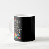 Funny Meowy Christmas Xmas Lights Black Cat Pajama Kaffeetasse (Vorderseite Links)
