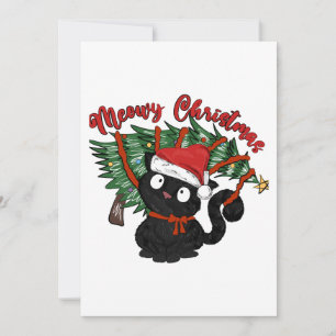Funny Meowy Niedlich Cat Frohe Weihnachten