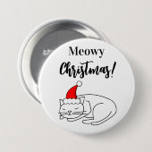 Funny Meowy Weihnachts-Feiertag Button (Vorne & Hinten)