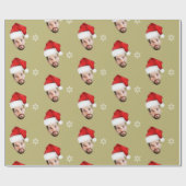 Funny Mercury Custom Santa Face Gold Geschenkpapier (Flach)