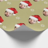 Funny Mercury Custom Santa Face Gold Geschenkpapier (Ecke)