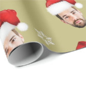 Funny Mercury Custom Santa Face Gold Geschenkpapier (Rolleneckpunkt)