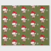Funny Mercury Custom Santa Face Olive Geschenkpapier (Flach)