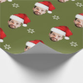 Funny Mercury Custom Santa Face Olive Geschenkpapier (Ecke)