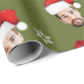 Funny Mercury Custom Santa Face Olive Geschenkpapier (Rolleneckpunkt)