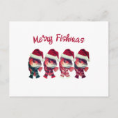 Funny MerFishmas Weihnachtsfischen Feiertagspostkarte (Vorderseite)