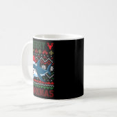 Funny Merguly Ugly Christmas Shark Weihnachtsmannm Kaffeetasse (Vorderseite Links)