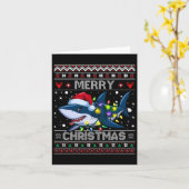 Funny Merguly Ugly Christmas Shark Weihnachtsmannm Karte (Gelbe Blume)