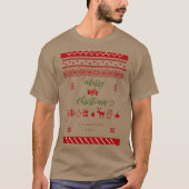 Funny Merguly Ugly Weihnachts Sweater Red Matching T-Shirt (Vorderseite)