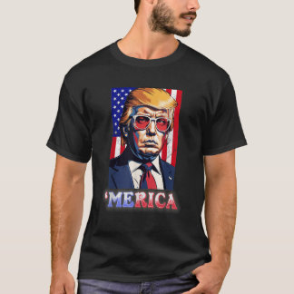 Funny Merica 4. Juli 47. Präsident Trump Amer T-Shirt