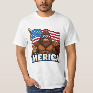 Funny Merica Bigfoot T-Shirt, Patriotic Sasquatch T-Shirt