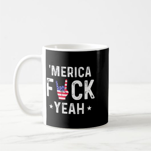 Funny Merica For Yeah 4th Of July  Kaffeetasse (Links)