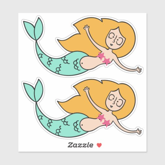 Funny Mermaid Aufkleber (Blatt)