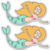Funny Mermaid Aufkleber (Vorderseite)