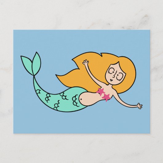 Funny Mermaid benutzerdefinierte Farbe Postkarte (Vorderseite)