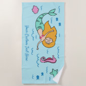 Funny Mermaid Handtuch (Vorderseite)