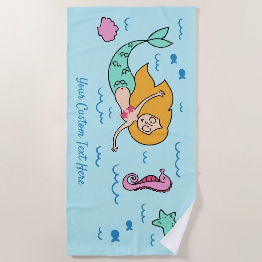 Funny Mermaid Handtuch (Vorderseite)