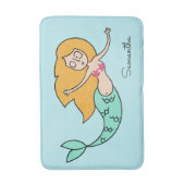 Funny Mermaid individuelle Name & Farb-Badematten Badematte (Vorderseite Vertikal)