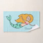 Funny Mermaid individuelle Name & Farb-Handtuch Se Badhandtuch Set (Handtuch)