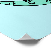 Funny Mermaid individuelle Name & Farbposter Poster (Ecke)