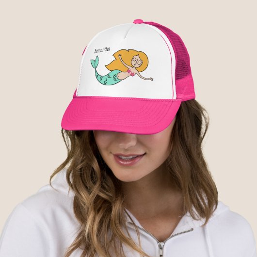 Funny Mermaid individuelle Name hats Truckerkappe (Beispiel)