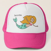 Funny Mermaid individuelle Name hats Truckerkappe (Vorderseite)