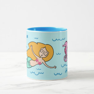 Funny Mermaid individuelle Name Tasse