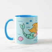 Funny Mermaid individuelle Name Tasse (Links)