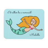 Funny Mermaid individuelle Name & Text Magnet (Horizontal)