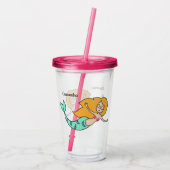 Funny Mermaid individuelle Name tumblers Acryltrinkbecher (Rückseite)