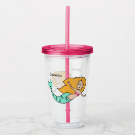 Funny Mermaid individuelle Name tumblers Acryltrinkbecher