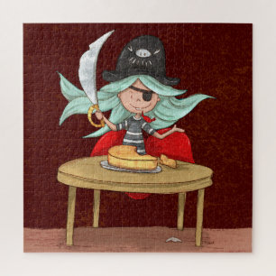 Funny Mermaid Pirate Cutting Käse Illustration Puzzle