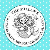 Funny Mermaid Pool Party Thema Permastempel