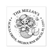 Funny Mermaid Pool Party Thema Permastempel (Design)