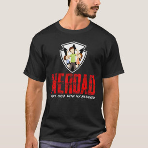 Funny Mermaid Vater Sicherheit und Schutz vor Vorh T-Shirt