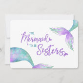 Funny Mermaid zu Sisters Bridesmaid Vorschlag Einladung (Vorderseite)